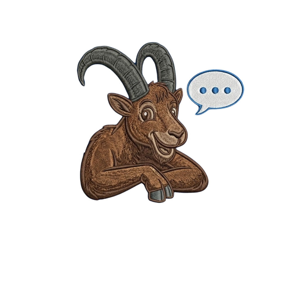 Ratsch Steinbock Maskottchen - Meeting Transkription App für Südtirol